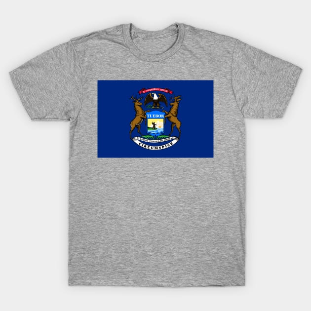 Flag of Michigan T-Shirt by brigadeiro